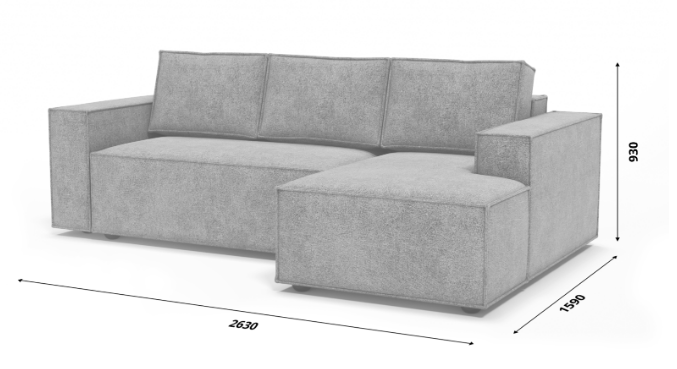 Угловой диван с оттоманкой Лофт 263х159х93 (НПБ/Тик-так) в Стерлитамаке - изображение 9