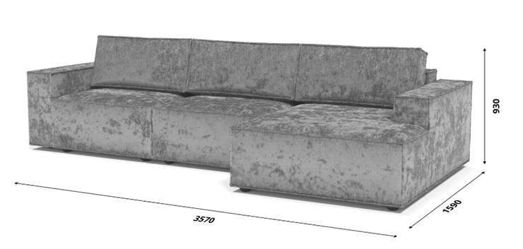 Диван угловой с оттоманкой Лофт 357х159х93 (Ремни/Еврокнижка) в Стерлитамаке - изображение 8