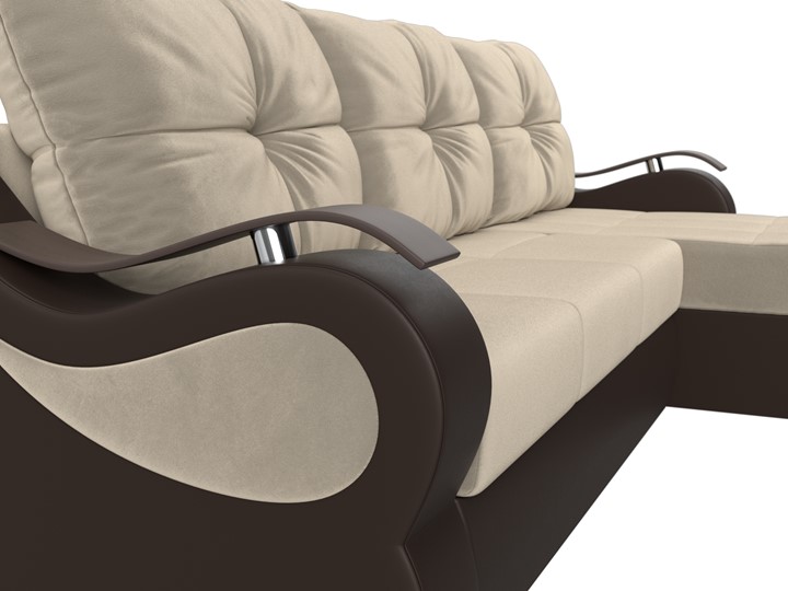 Угловой диван Меркурий, Бежевый/коричневый (вельвет/экокожа) в Стерлитамаке - изображение 3