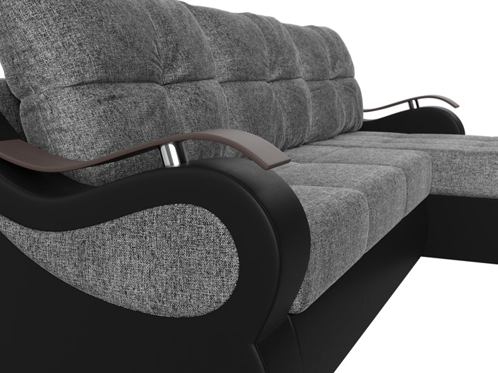 Угловой диван Меркурий, Серый/черный (рогожка/экокожа) в Стерлитамаке - изображение 3