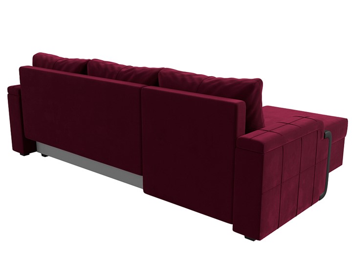 Угловой диван с оттоманкой Николь лайт, Бордовый/Черный (микровельвет/экокожа) в Стерлитамаке - изображение 8