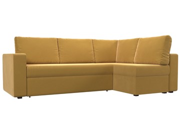 Угловой раскладной диван Оливер, Желтый (микровельвет) в Салавате