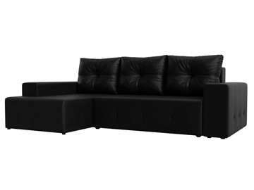 Угловой раскладной диван Перри, Черный (Экокожа) в Уфе