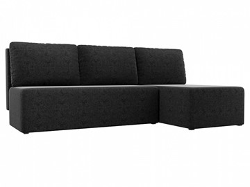 Угловой диван Поло, Черный (микровельвет) в Стерлитамаке