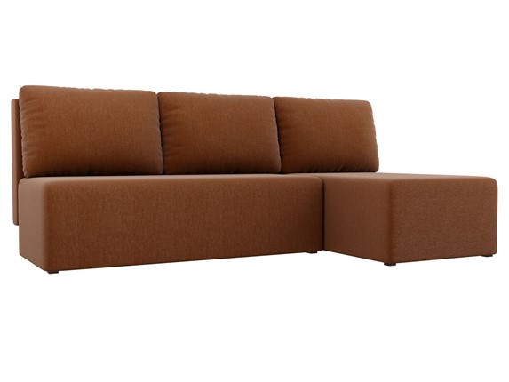 Угловой диван Поло, Коричневый (рогожка) в Салавате - изображение