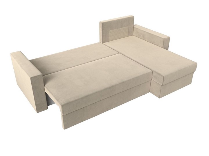 Угловой диван с оттоманкой Траумберг Лайт, Бежевый (микровельвет) в Стерлитамаке - изображение 2