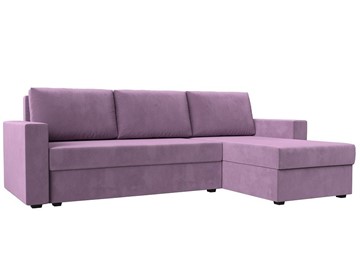 Угловой диван с оттоманкой Траумберг Лайт, Сиреневый (микровельвет) в Стерлитамаке