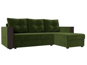 Угловой диван Валенсия Лайт, Зеленый (Микровельвет) в Стерлитамаке