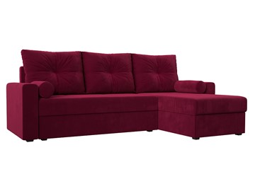 Угловой раскладной диван Верона Лайт, Бордовый (микровельвет) в Стерлитамаке
