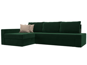 Угловой диван для гостиной Версаль, Зеленый/Бежевый (велюр) в Стерлитамаке