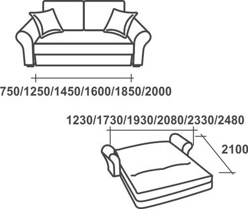 Прямой диван Аккордеон-1, 140 (круглые подлокотники), пруж. Змейка в Стерлитамаке - изображение 2