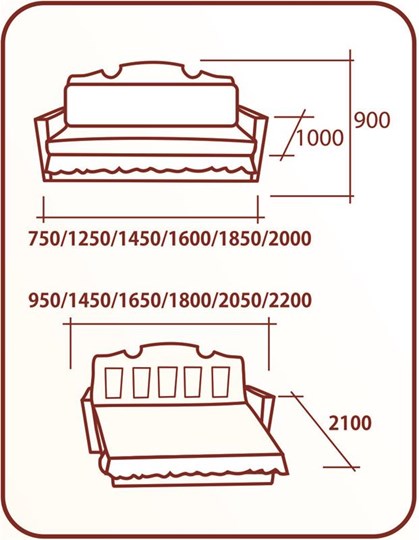 Прямой диван Аккордеон Бук 155, Элакс, Радуга в Стерлитамаке - изображение 1