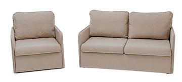 Комплект мебели Brendoss Амира бежевый диван + кресло в Стерлитамаке