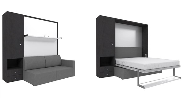 Диван Кровать-трансформер Smart (ШЛ+КД 1400), шкаф левый, правый подлокотник в Уфе - изображение