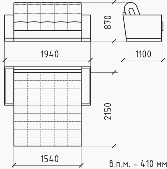 Прямой диван Амадей 2 БД в Уфе - изображение 5