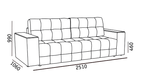 Прямой диван Элегант БД 2022 в Стерлитамаке - изображение 4