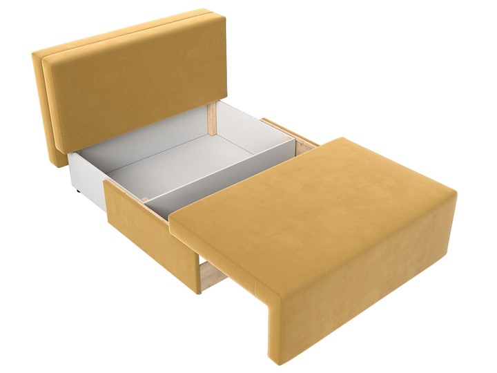 Прямой диван Лагуна, Желтый/Коричневый (Микровельвет) в Стерлитамаке - изображение 1
