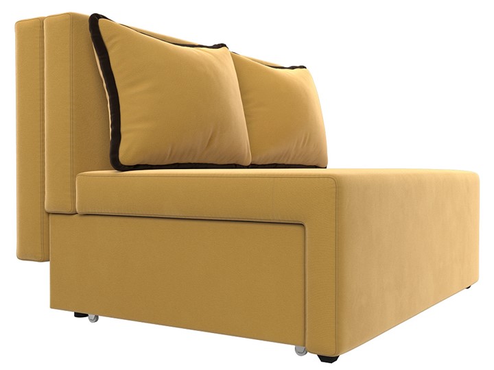 Прямой диван Лагуна, Желтый/Коричневый (Микровельвет) в Стерлитамаке - изображение 5