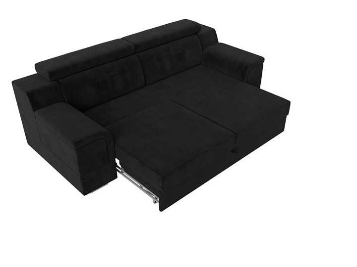 Прямой диван Лига-003 НПБ, Черный (Велюр) в Стерлитамаке - изображение 1