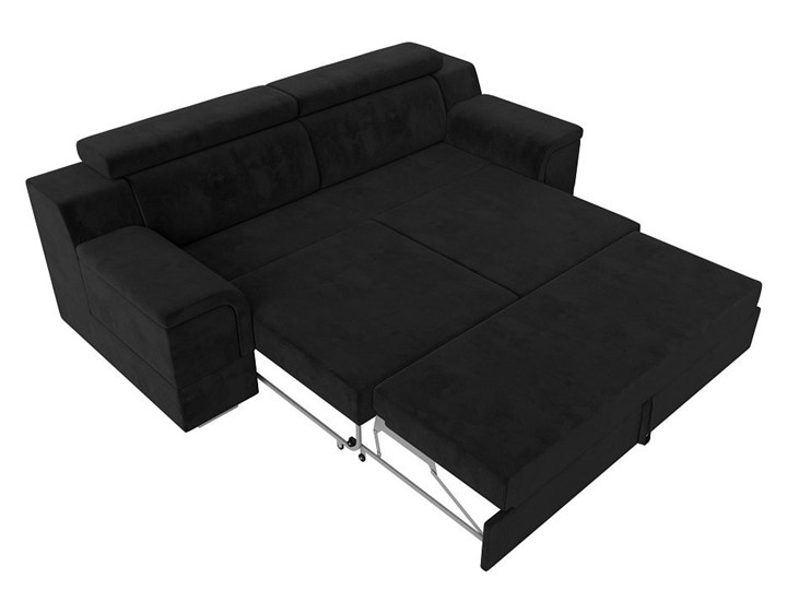 Прямой диван Лига-003 НПБ, Черный (Велюр) в Стерлитамаке - изображение 3