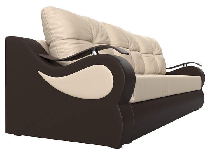 Прямой диван Меркурий еврокнижка, Бежевый/коричневый (экокожа) в Стерлитамаке - изображение 2