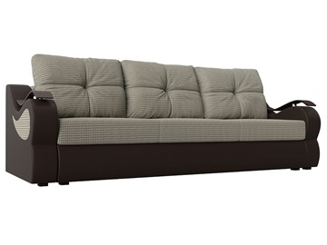 Прямой диван Меркурий еврокнижка, Корфу 02 (рогожка)/коричневый (экокожа) в Стерлитамаке
