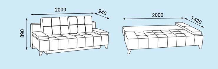 Прямой диван Нео 11 БД в Стерлитамаке - изображение 3