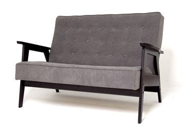 Прямой диван Ретро, двухместный (Темный тон / RS 15 - темно-серый) в Салавате
