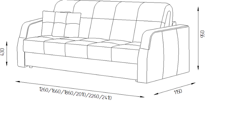 Прямой диван Турин 2 165 (НПБ) в Стерлитамаке - изображение 1