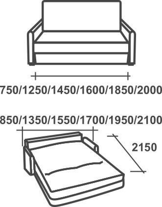 Прямой диван Аккордеон-М, 120 в Стерлитамаке - изображение 1