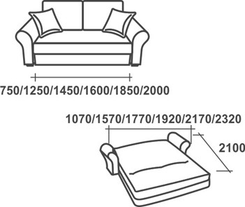 Прямой диван Аккордеон-1, 120 (прямые подлокотники), пруж. Змейка в Стерлитамаке - предосмотр 2