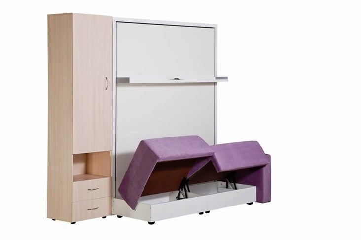Диван Кровать-трансформер Smart (ШЛ+КД 1400+ШП), 2 шкафа, без подлокотников в Стерлитамаке - изображение 4