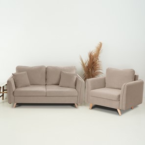 Комплект мебели Бертон бежевый диван+ кресло в Стерлитамаке - предосмотр 1
