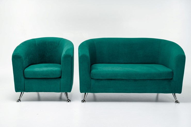 Комплект мебели Брамс  цвет изумрудный диван 2Д + кресло в Стерлитамаке - изображение 1