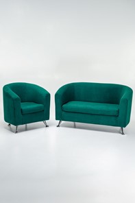 Комплект мебели Брамс  цвет изумрудный диван 2Д + кресло в Стерлитамаке - предосмотр 4