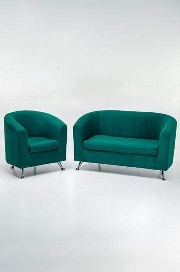 Комплект мебели Брамс  цвет изумрудный диван 2Д + кресло в Стерлитамаке - изображение 4