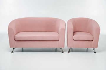 Комплект мебели Брамс  цвет розовый диван 2Д + кресло в Стерлитамаке