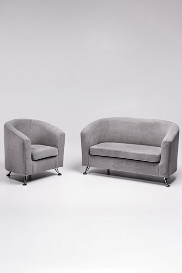 Комплект мебели Брамс  цвет серый диван 2Д + кресло в Стерлитамаке - изображение 1