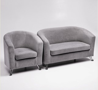 Комплект мебели Брамс  цвет серый диван 2Д + кресло в Стерлитамаке - предосмотр