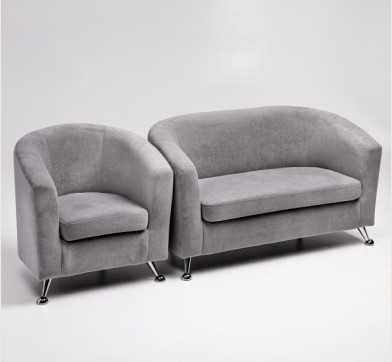 Комплект мебели Брамс  цвет серый диван 2Д + кресло в Стерлитамаке - изображение