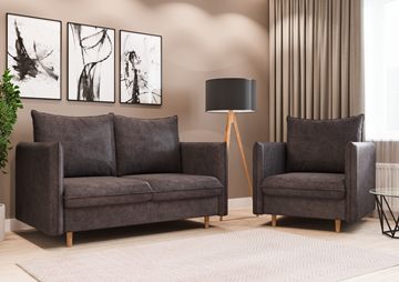 Комплект мебели диван и кресло Гримма графит в Уфе