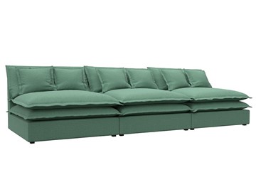 Прямой диван Лига-040 Лонг, Амур зеленый (Рогожка) в Стерлитамаке