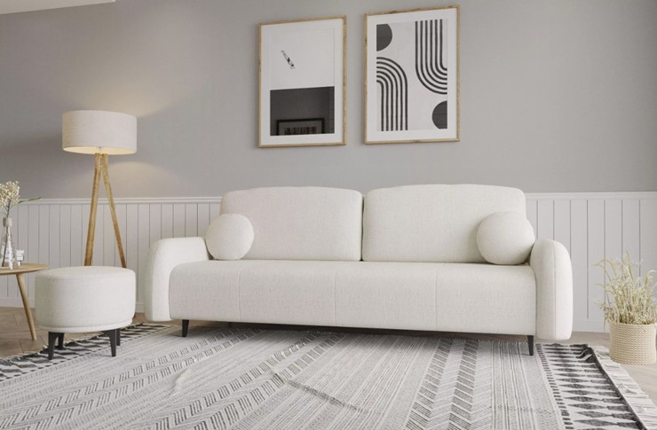 Прямой диван Монблан 3т, Рогожка Муза 01 в Стерлитамаке - изображение 5
