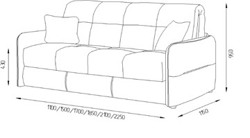 Прямой диван Токио 2 130 (НПБ) в Стерлитамаке - предосмотр 7