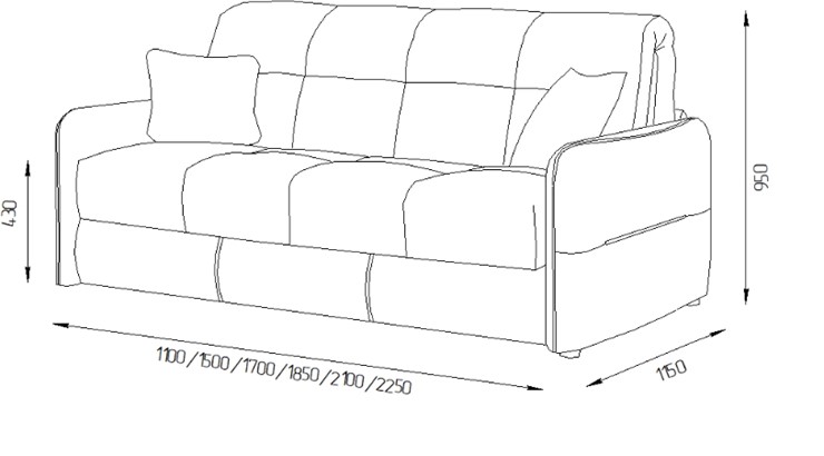 Прямой диван Токио 2 130 (НПБ) в Стерлитамаке - изображение 7