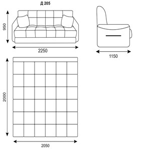 Прямой диван Токио 2 205 (НПБ) в Стерлитамаке - предосмотр 1