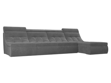 Модульный угловой диван Холидей люкс, Серый (велюр) в Стерлитамаке