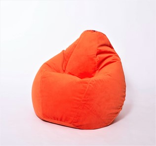 Кресло-мешок Груша большое, велюр однотон, оранжевое в Уфе