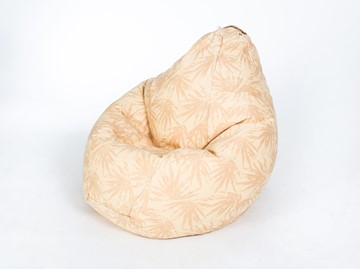 Кресло-мешок Груша большое, жаккард, бежевые листья в Салавате