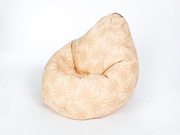 Кресло-мешок Груша среднее, жаккард, бежевые листья в Стерлитамаке - изображение